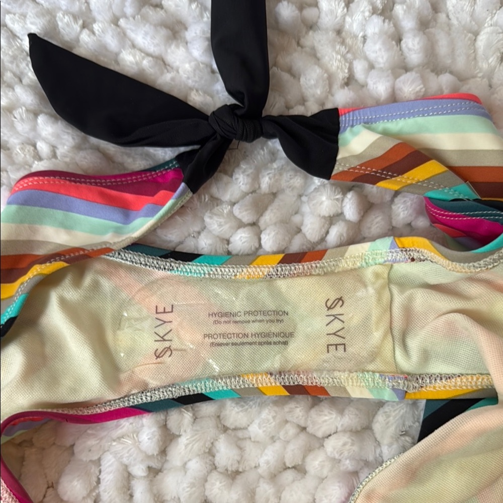 Sky Multicolor Striped Bikini Bottom - image 7